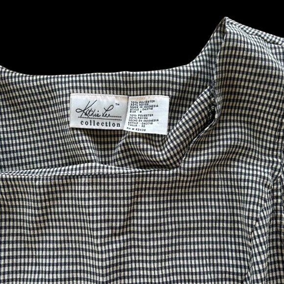 Vintage Retro Kathie Lee Gingham Floral Belt Clueless Vibes Top 8 - Picture 2 of 5
